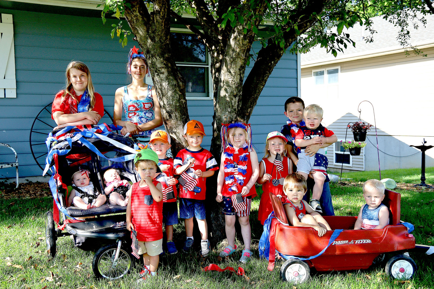 Parading in their Fourth of July finery